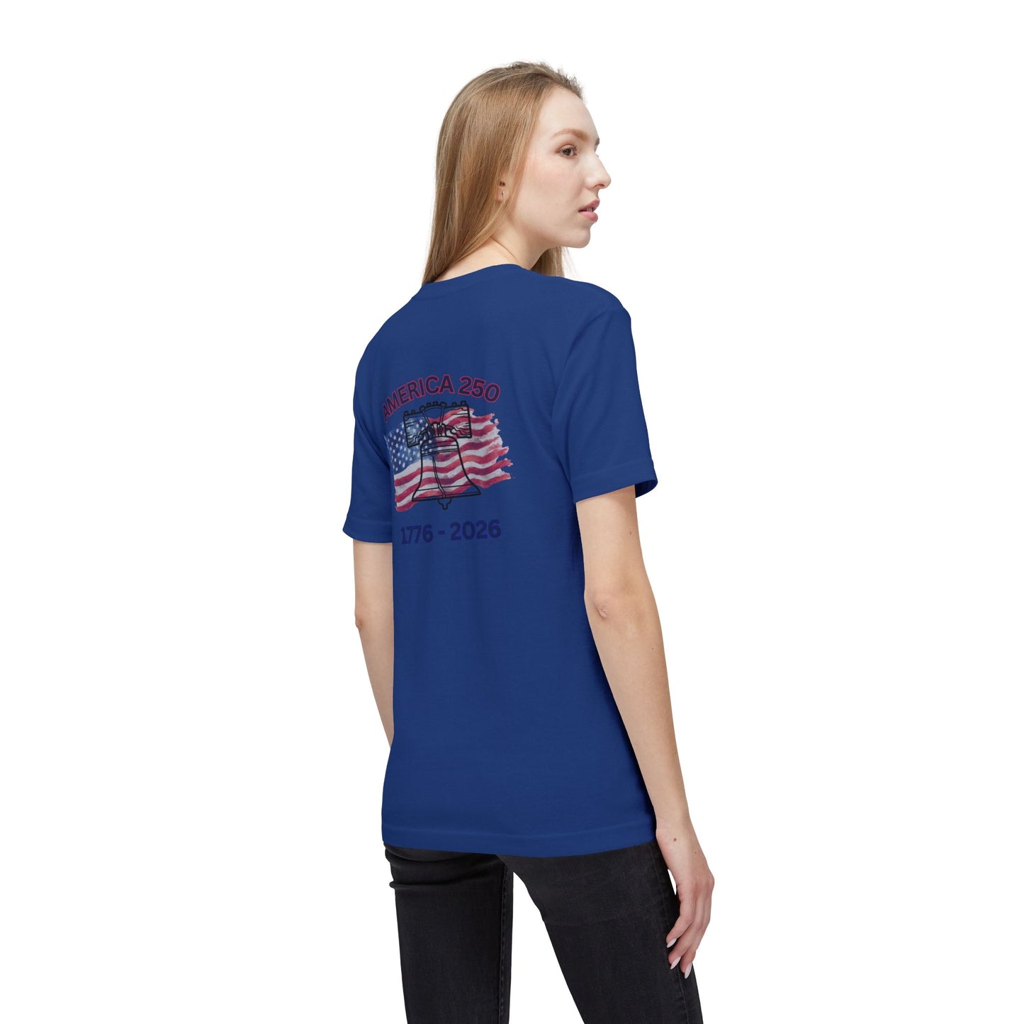 America 250 Liberty Bell T-Shirt — 1776–2026 Anniversary Bayside Made in USA