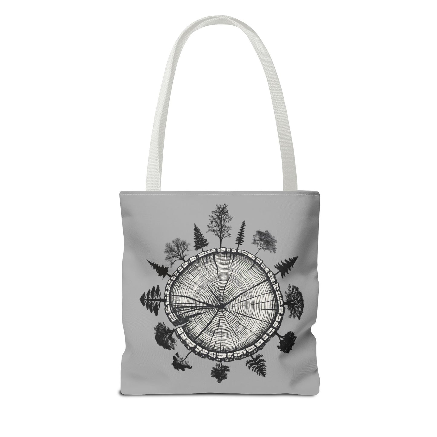 LSP US CO Plant Local Plant Native Tote Bag - Tree-Ring Graphic Eco Shopper