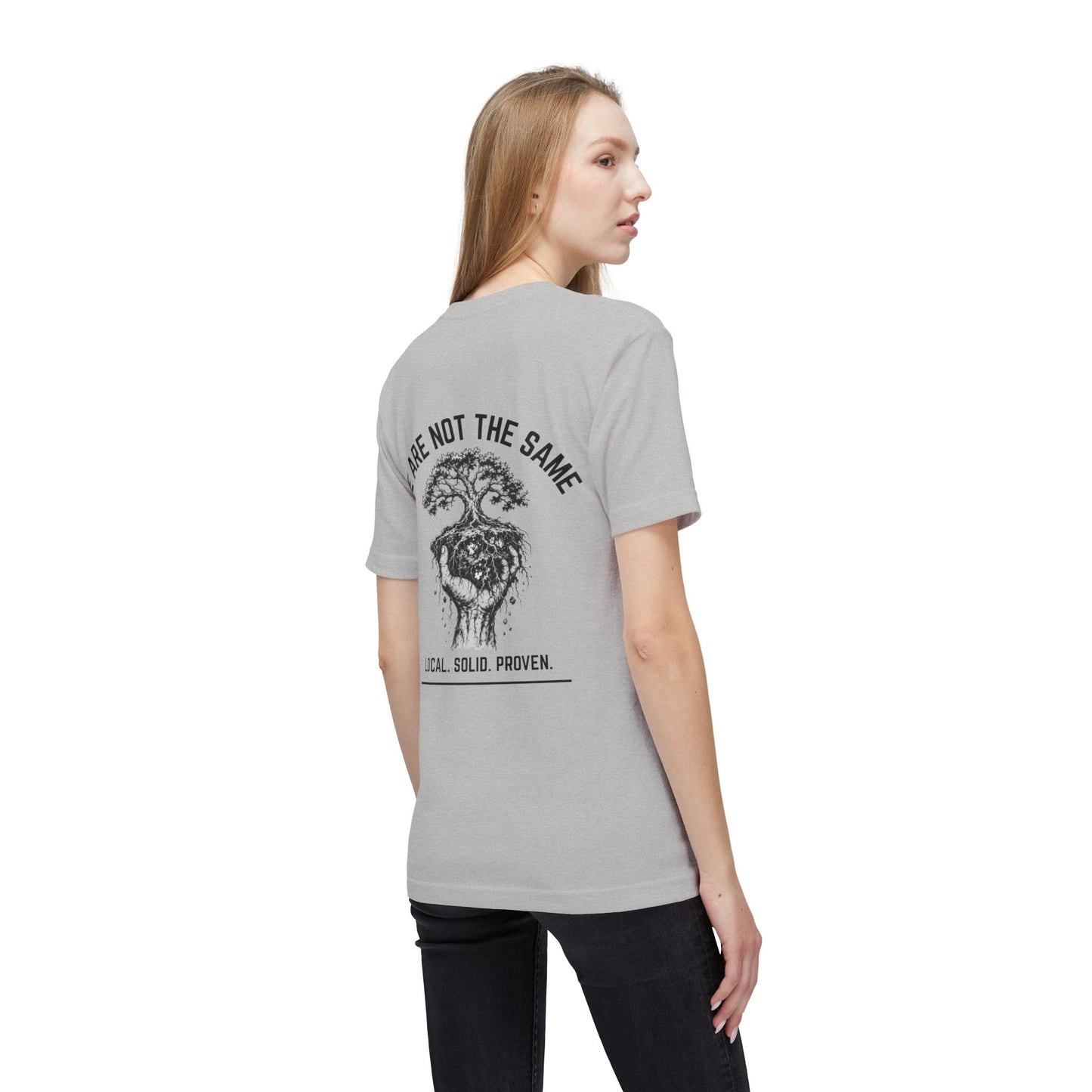 LSP US CO. — Built By Hard Work / We Are Not The Same Graphic — Bayside 5040 Midweight Tee - MADE IN USA