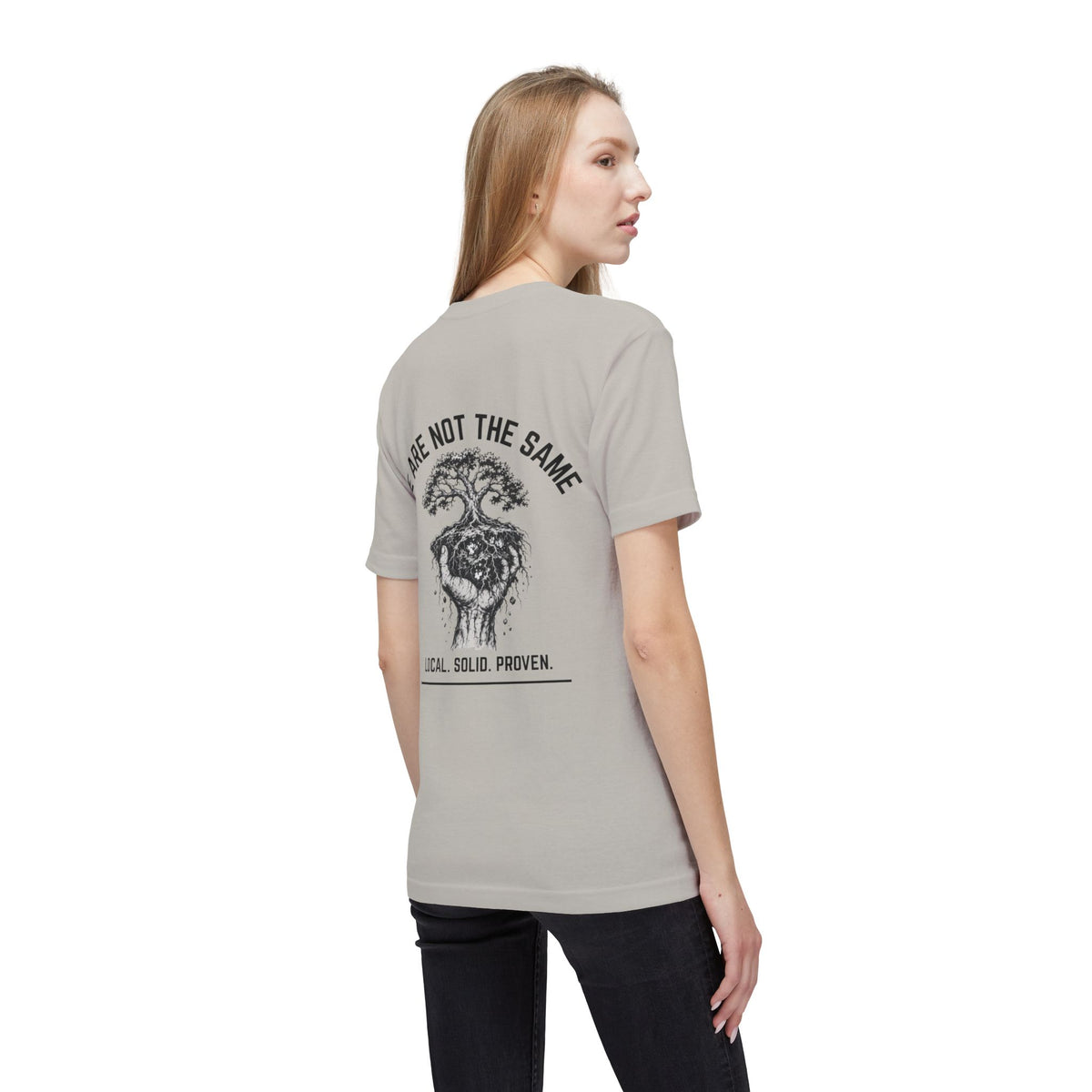 LSP US CO. — Built By Hard Work / We Are Not The Same Graphic — Bayside 5040 Midweight Tee - MADE IN USA