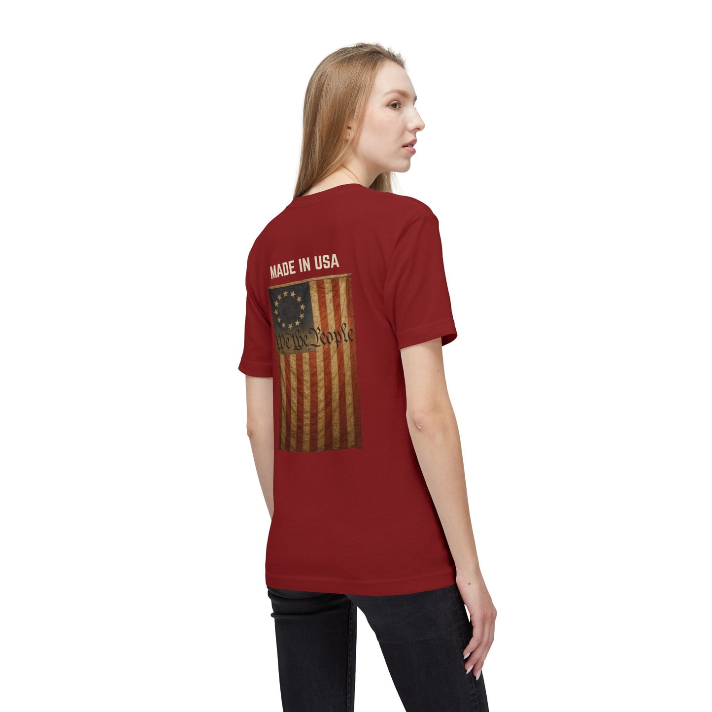 LSP US CO Made in USA T-Shirt — Vintage Betsy Ross Flag "We the People" Patriotic Tee
