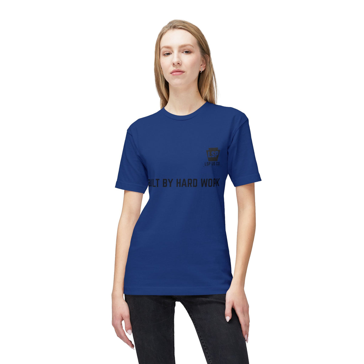 LSP US CO. — Built By Hard Work / We Are Not The Same Graphic — Bayside 5040 Midweight Tee - MADE IN USA