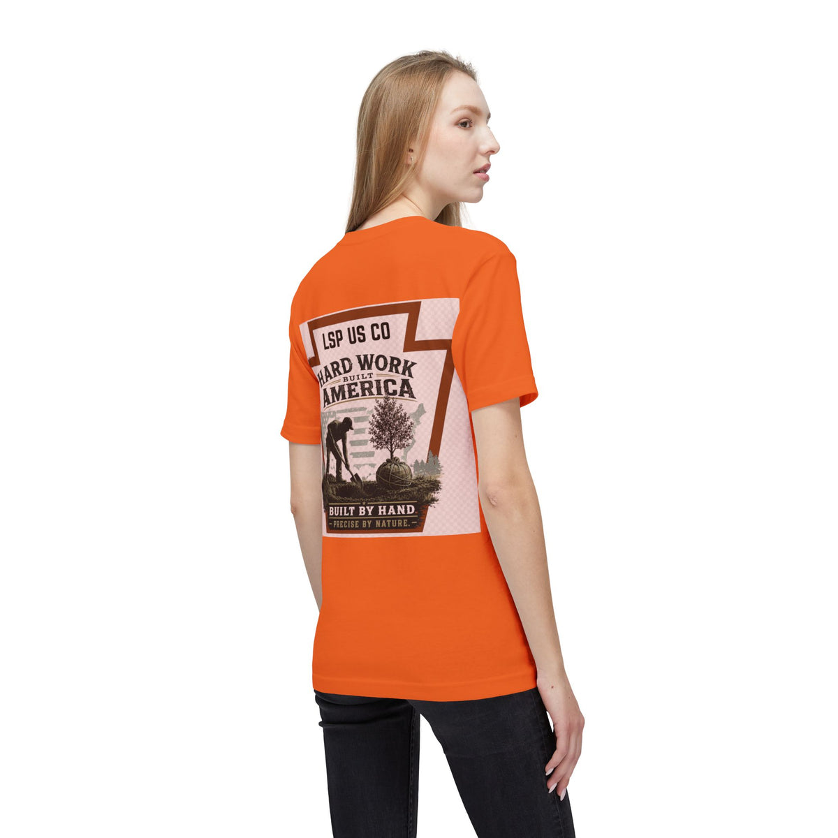 Hard Work America T-Shirt — Built by Hand Patriotic Workwear - Made in USA