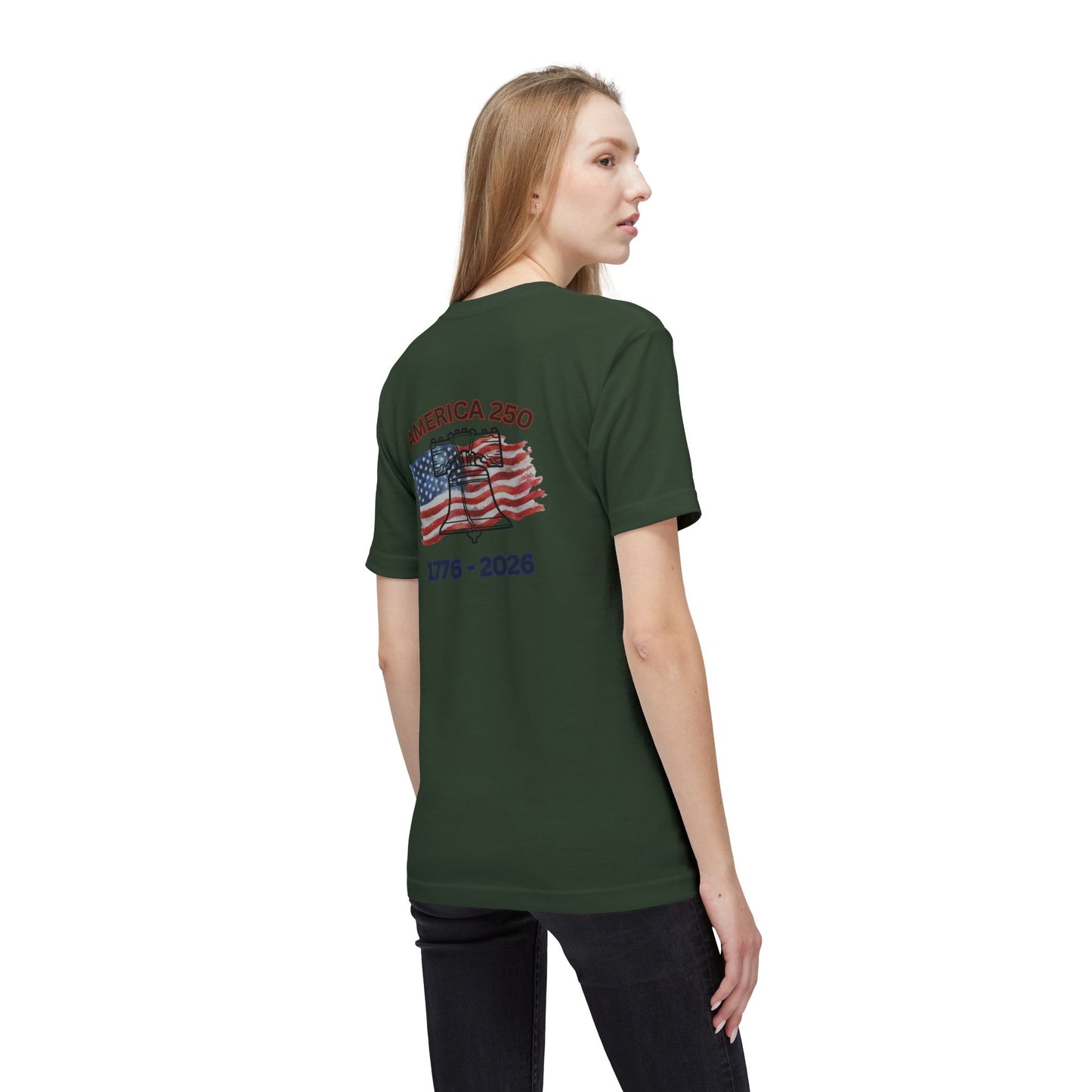 America 250 Liberty Bell T-Shirt — 1776–2026 Anniversary Bayside Made in USA