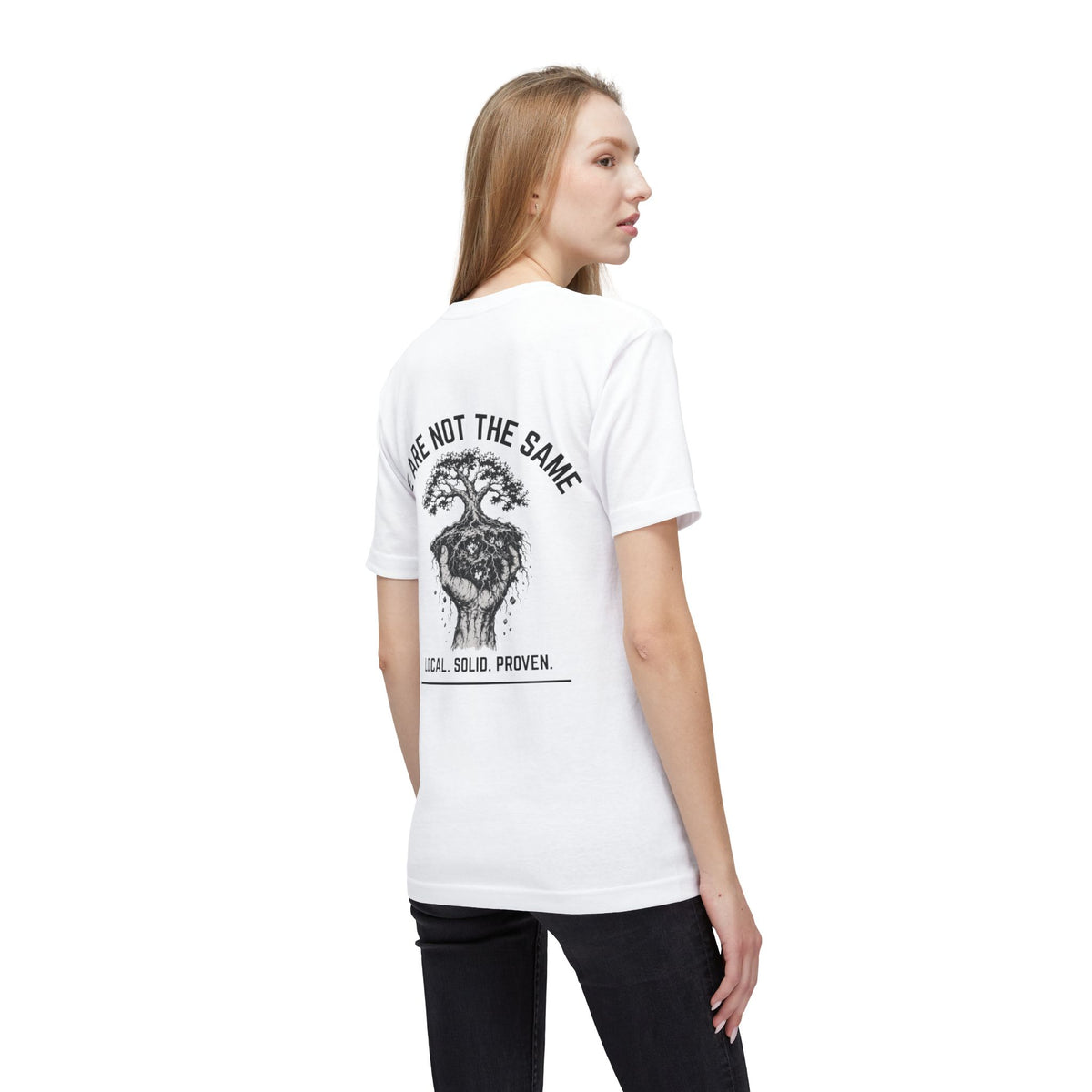 LSP US CO. — Built By Hard Work / We Are Not The Same Graphic — Bayside 5040 Midweight Tee - MADE IN USA