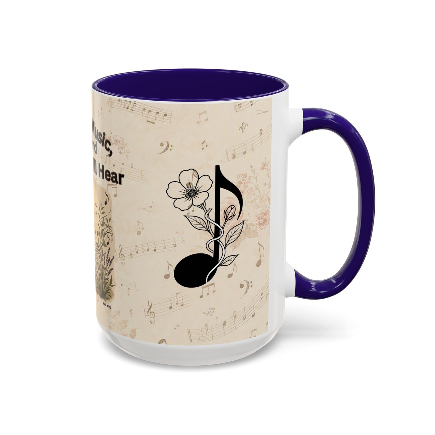 Bridget - Nature’s Music Floral Note Mug — Natures Music, Look and You Will Hear 15oz