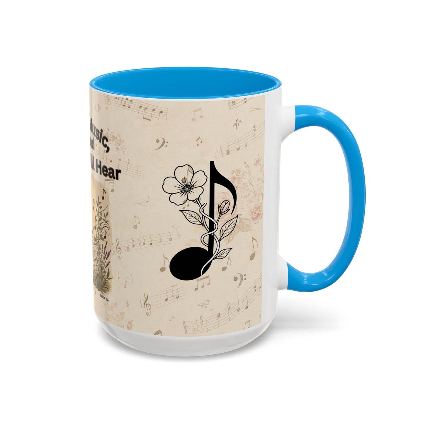 Bridget - Nature’s Music Floral Note Mug — Natures Music, Look and You Will Hear 15oz