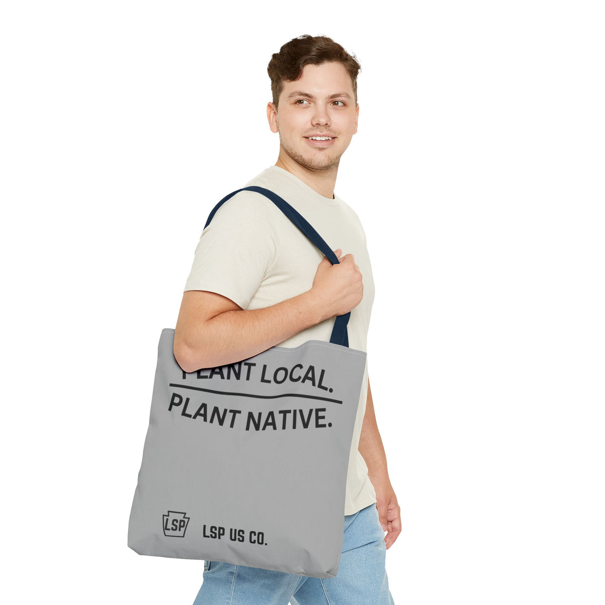 LSP US CO Plant Local Plant Native Tote Bag - Tree-Ring Graphic Eco Shopper
