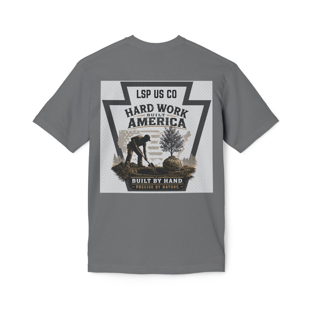 Hard Work America T-Shirt — Built by Hand Patriotic Workwear - Made in USA