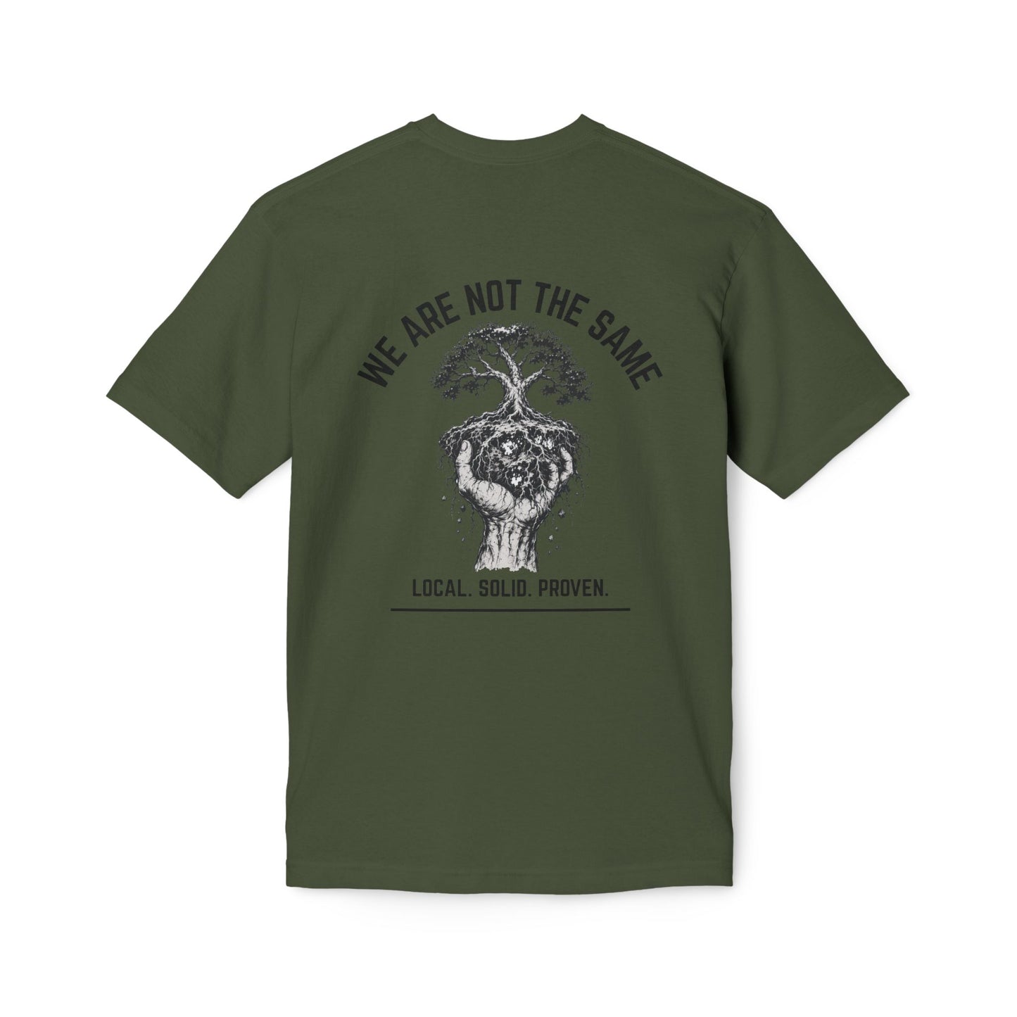 LSP US CO. — Built By Hard Work / We Are Not The Same Graphic — Bayside 5040 Midweight Tee - MADE IN USA