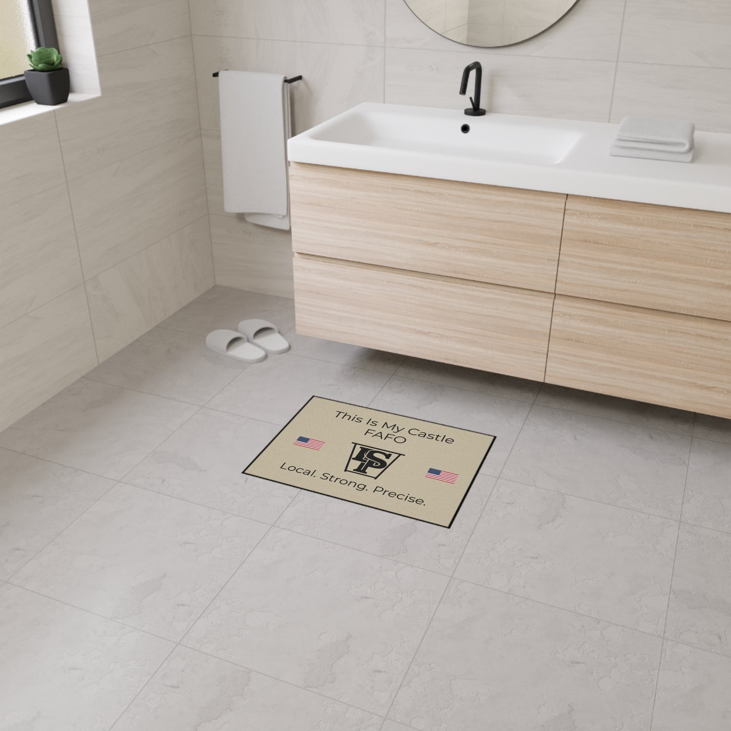 Heavy Duty Floor Mat — "This Is My Castle FAFO" American Flag Welcome Mat (Local. Strong. Precise.)