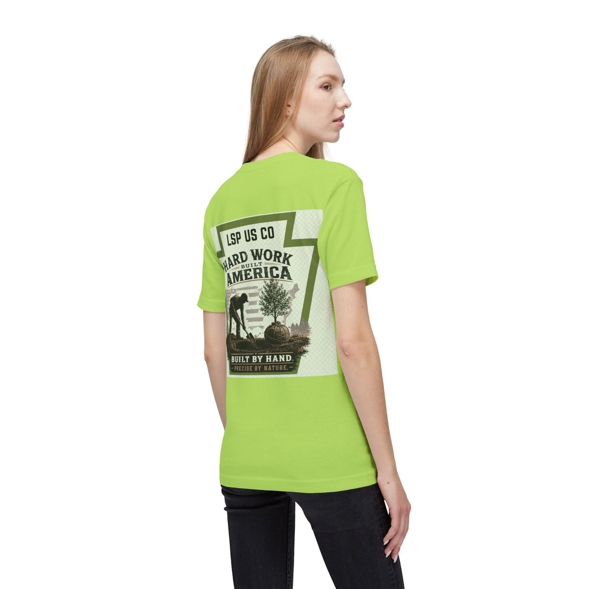 Hard Work America T-Shirt — Built by Hand Patriotic Workwear - Made in USA