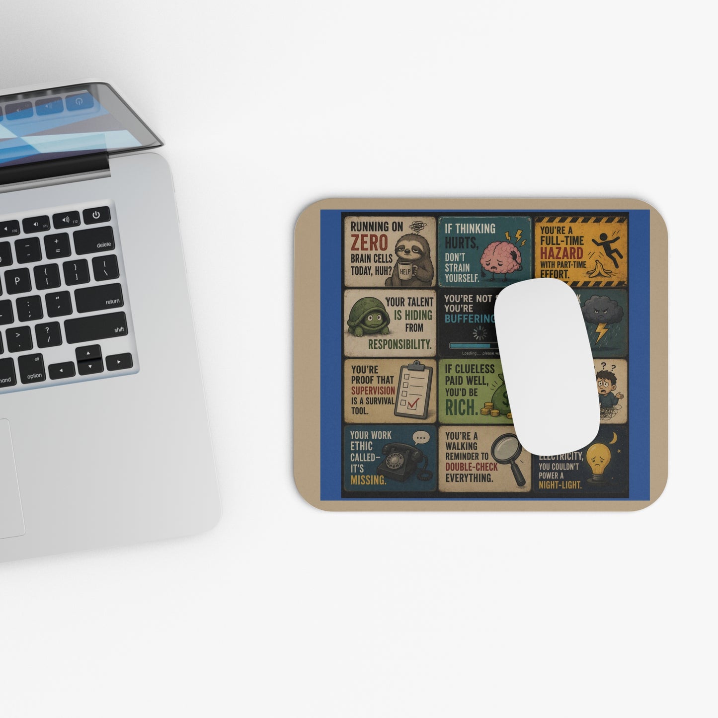 Vintage Comic‑Style Mouse Pad – Bold Sarcastic Work Humor - 9"X8"