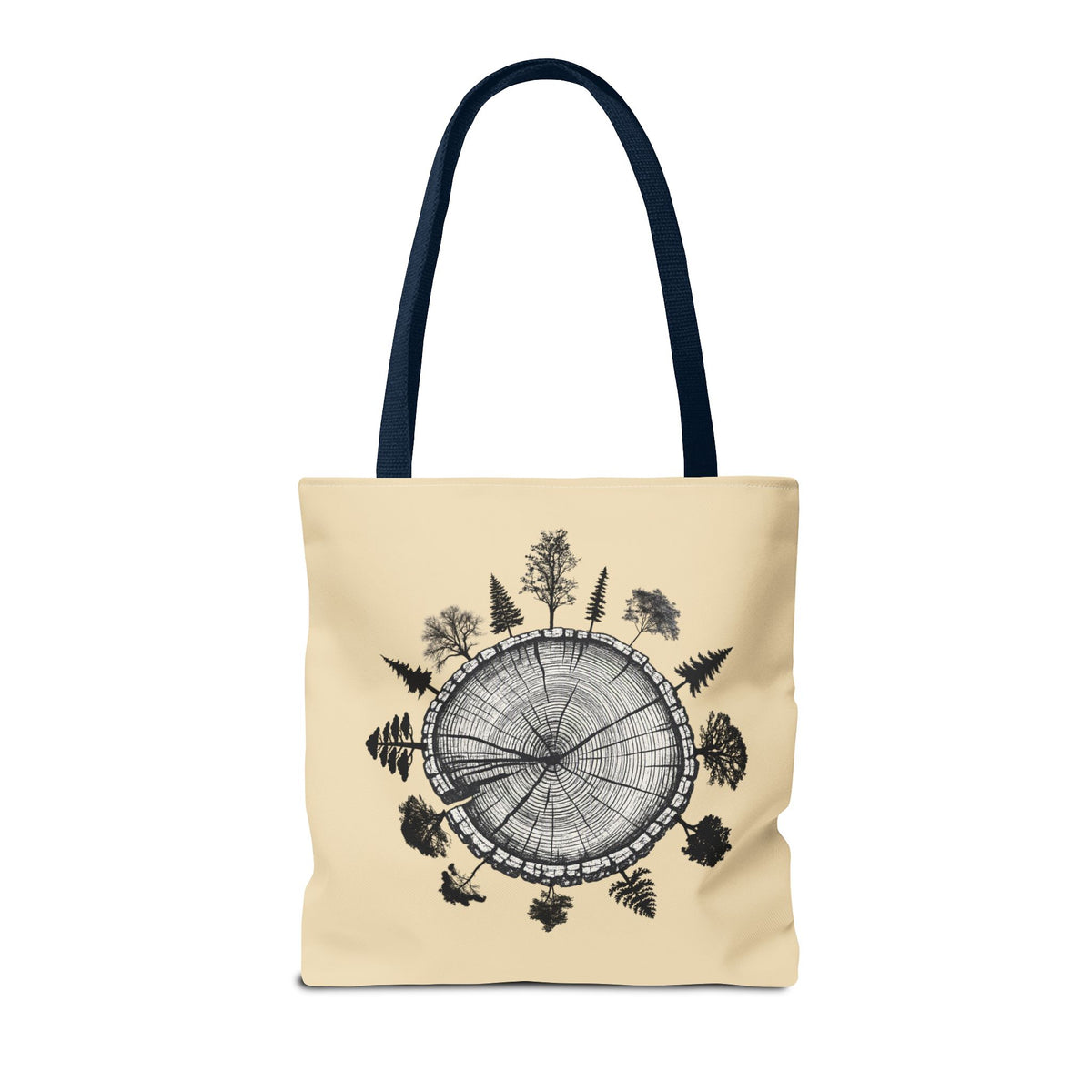 LSP US CO Tote Bag — "Plant Local. Plant Native." Eco-Friendly Canvas Tote with Tree Ring Nature Graphic