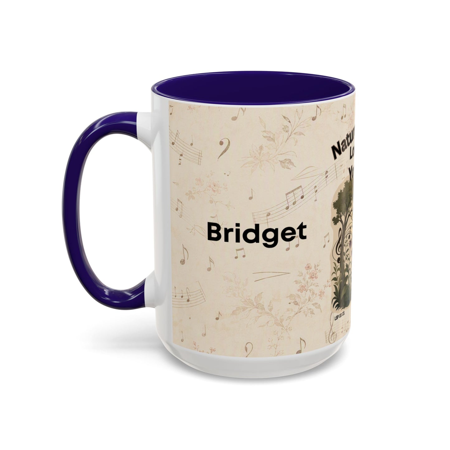 Bridget - Nature’s Music Floral Note Mug — Natures Music, Look and You Will Hear 15oz