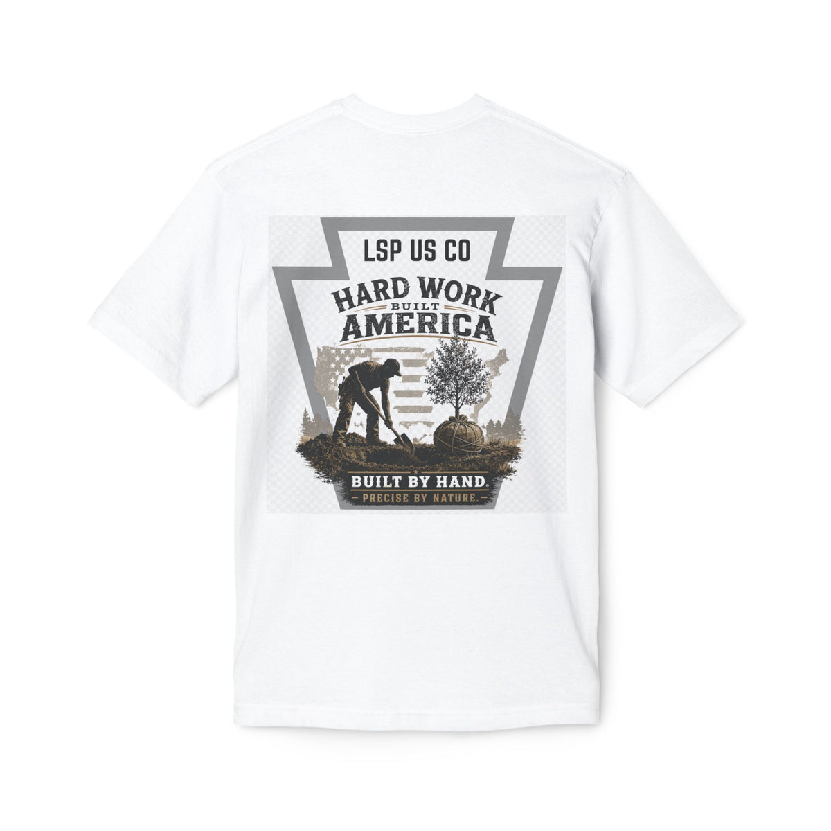 Hard Work America T-Shirt — Built by Hand Patriotic Workwear - Made in USA