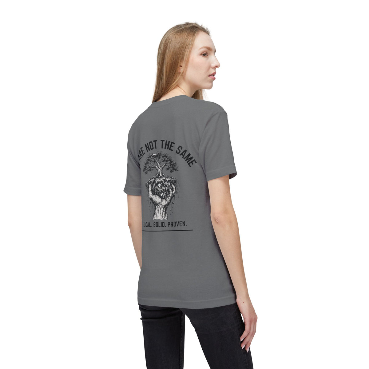 LSP US CO. — Built By Hard Work / We Are Not The Same Graphic — Bayside 5040 Midweight Tee - MADE IN USA