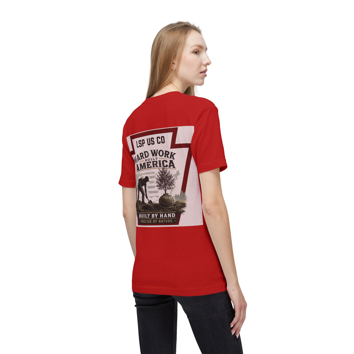 Hard Work America T-Shirt — Built by Hand Patriotic Workwear - Made in USA