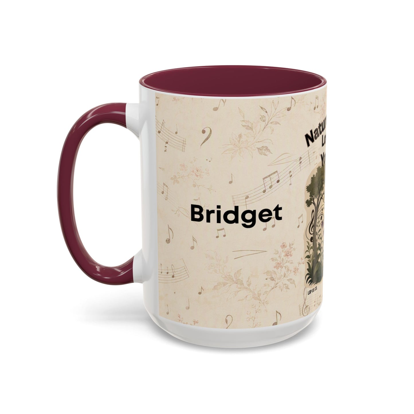 Bridget - Nature’s Music Floral Note Mug — Natures Music, Look and You Will Hear 15oz