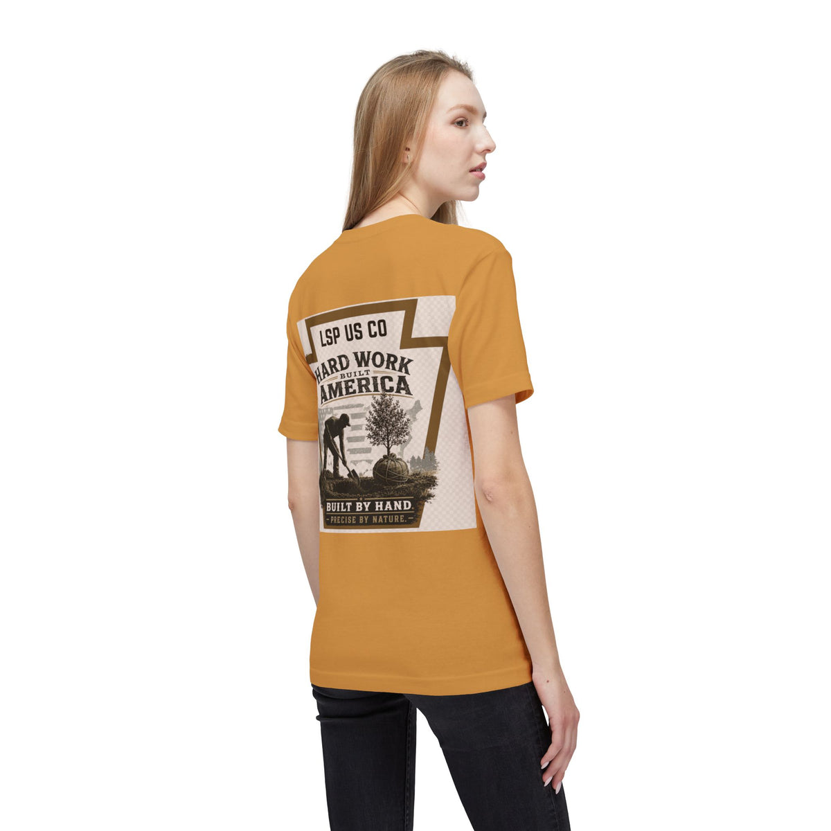 Hard Work America T-Shirt — Built by Hand Patriotic Workwear - Made in USA