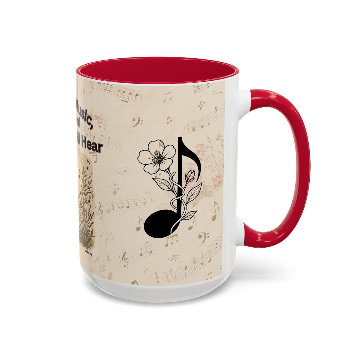 Bridget - Nature’s Music Floral Note Mug — Natures Music, Look and You Will Hear 15oz