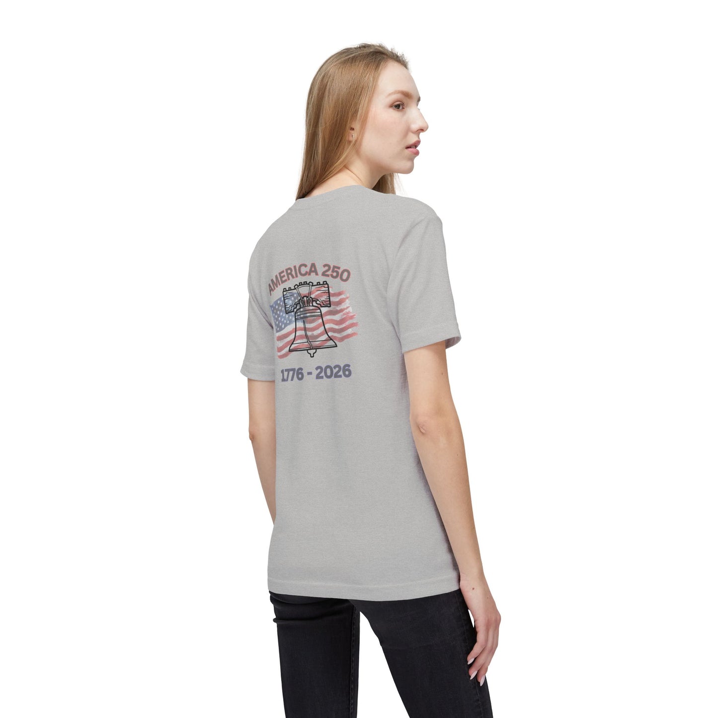 America 250 Liberty Bell T-Shirt — 1776–2026 Anniversary Bayside Made in USA
