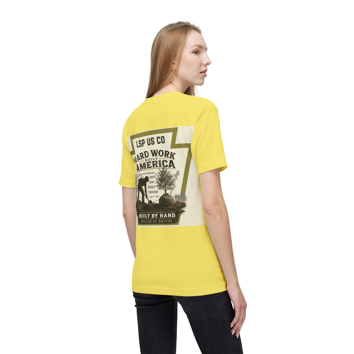 Hard Work America T-Shirt — Built by Hand Patriotic Workwear - Made in USA