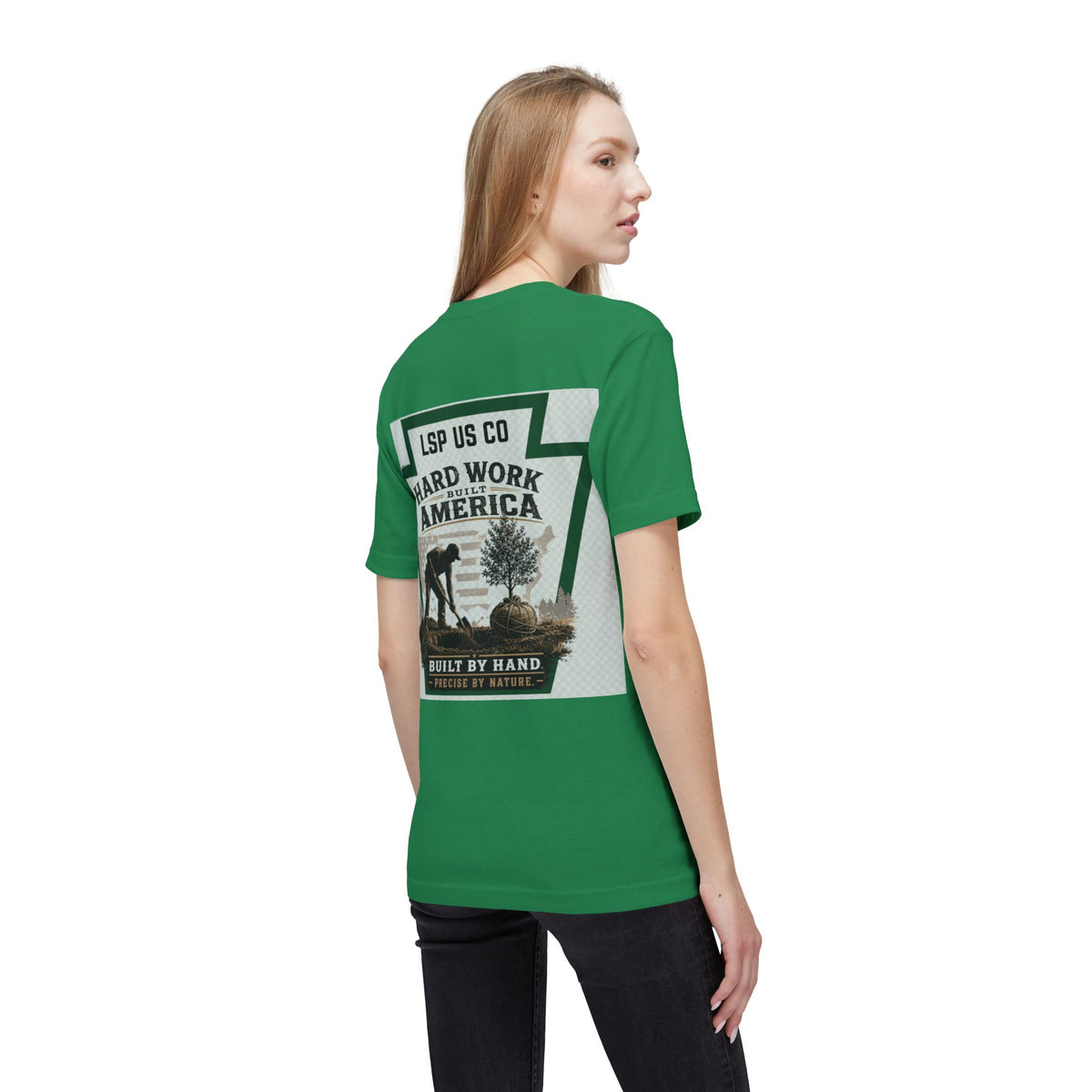 Hard Work America T-Shirt — Built by Hand Patriotic Workwear - Made in USA