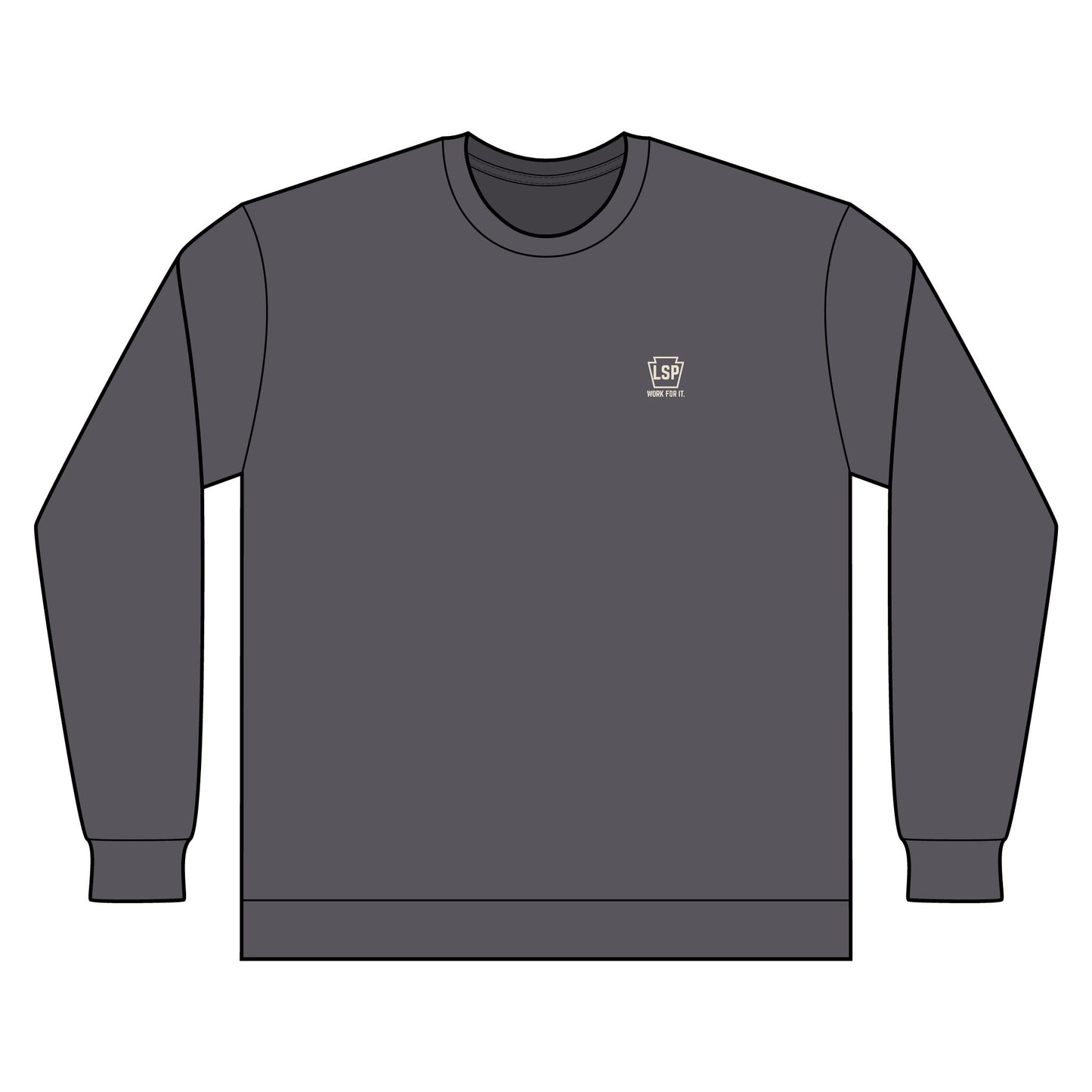 LSP US CO Long Sleeve Work Shirt - "Work For It." Made In USA - Dark Edition