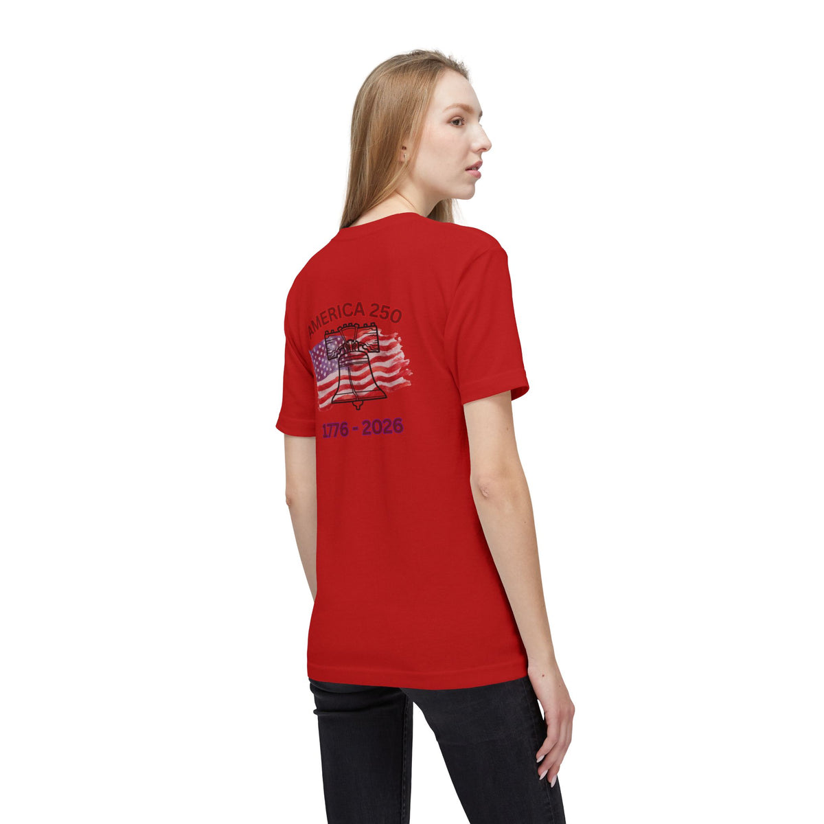 America 250 Liberty Bell T-Shirt — 1776–2026 Anniversary Bayside Made in USA
