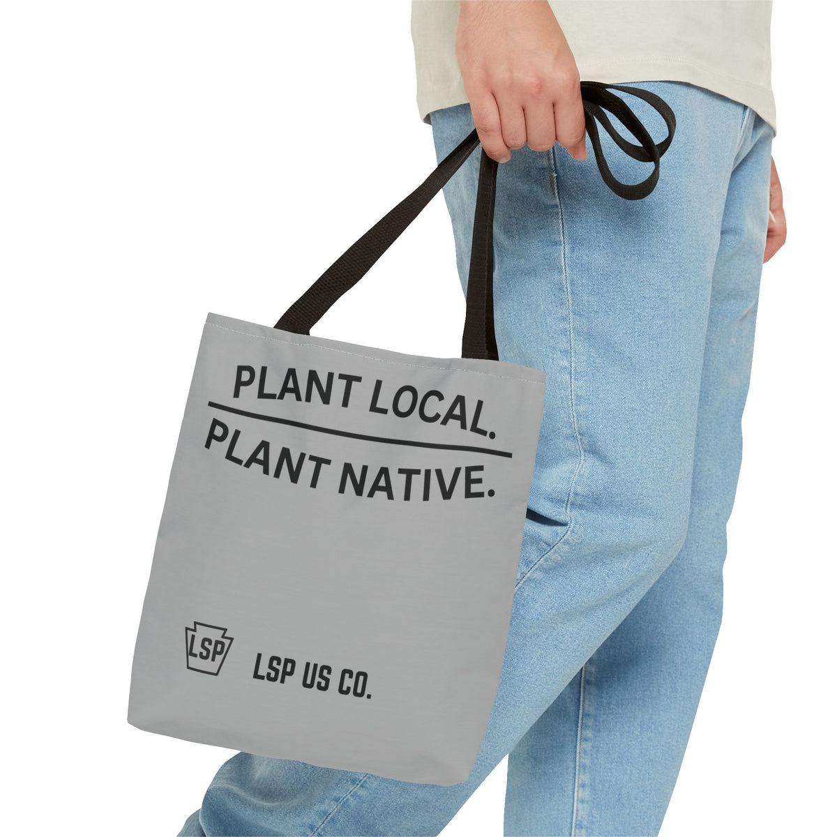 LSP US CO Plant Local Plant Native Tote Bag - Tree-Ring Graphic Eco Shopper