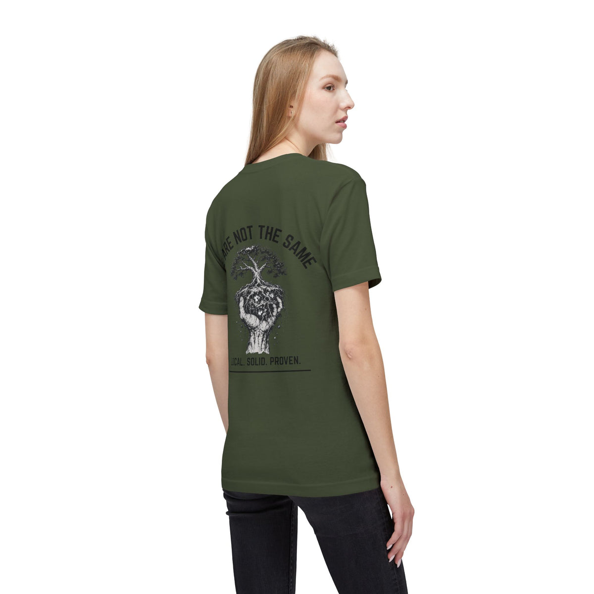 LSP US CO. — Built By Hard Work / We Are Not The Same Graphic — Bayside 5040 Midweight Tee - MADE IN USA