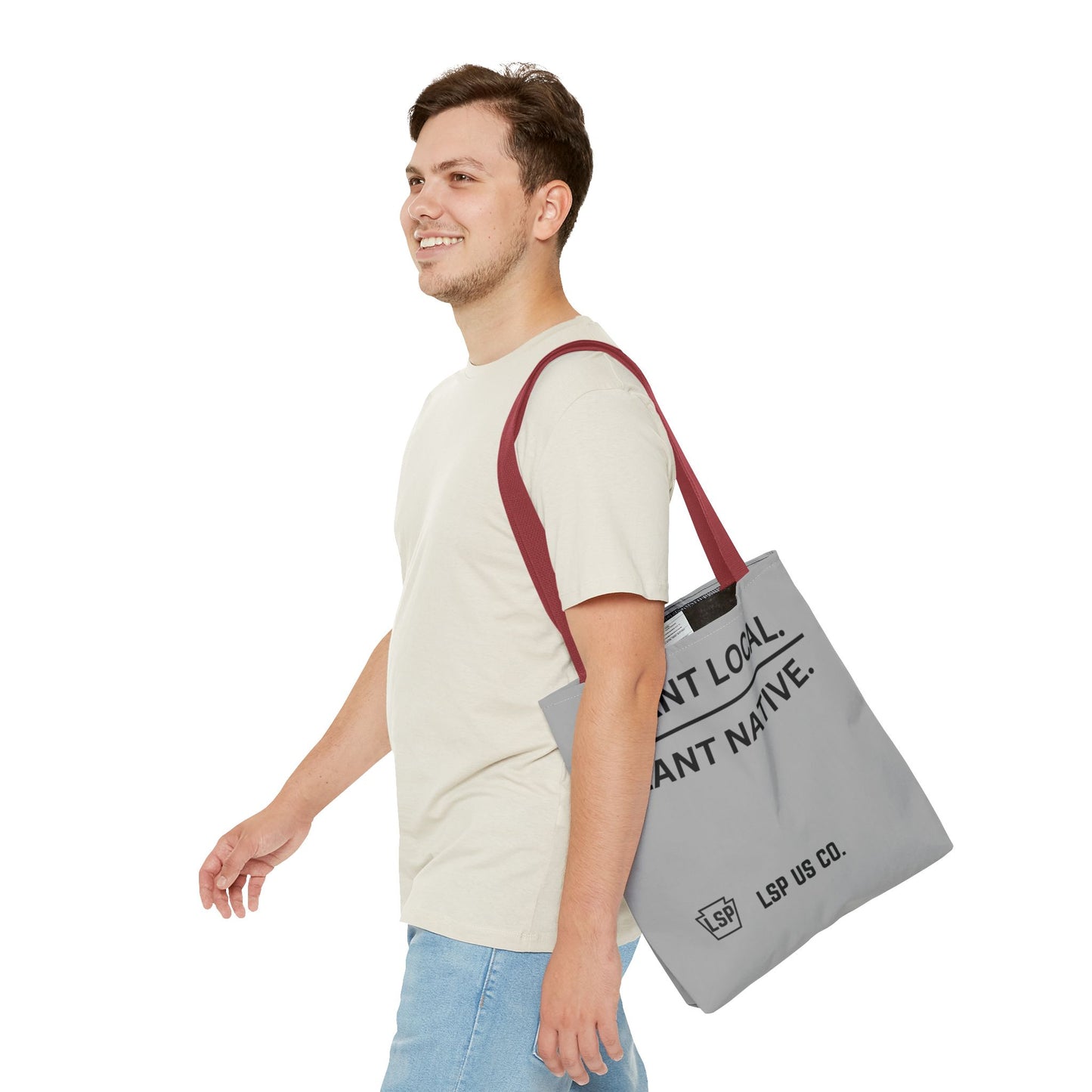 LSP US CO Plant Local Plant Native Tote Bag - Tree-Ring Graphic Eco Shopper