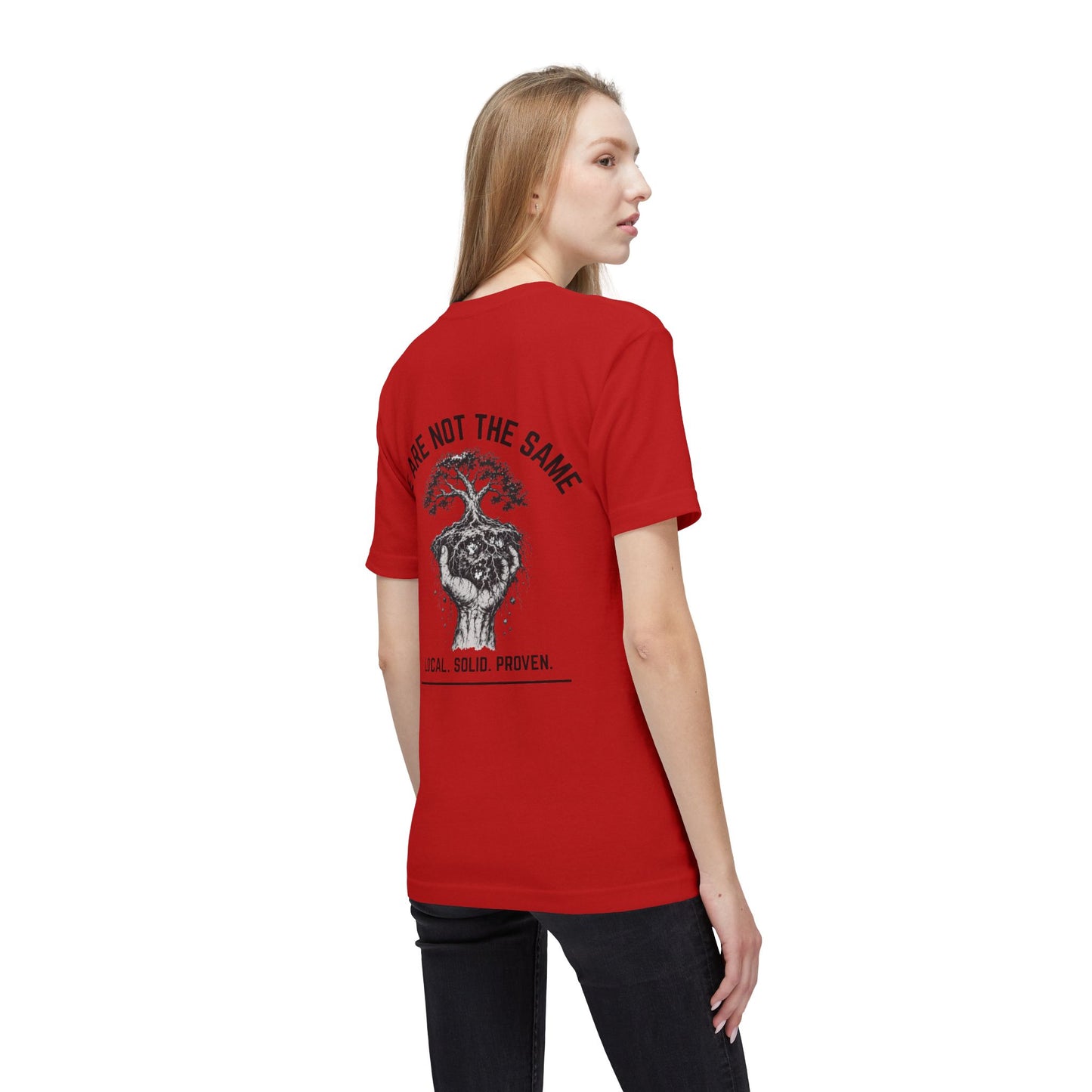 LSP US CO. — Built By Hard Work / We Are Not The Same Graphic — Bayside 5040 Midweight Tee - MADE IN USA