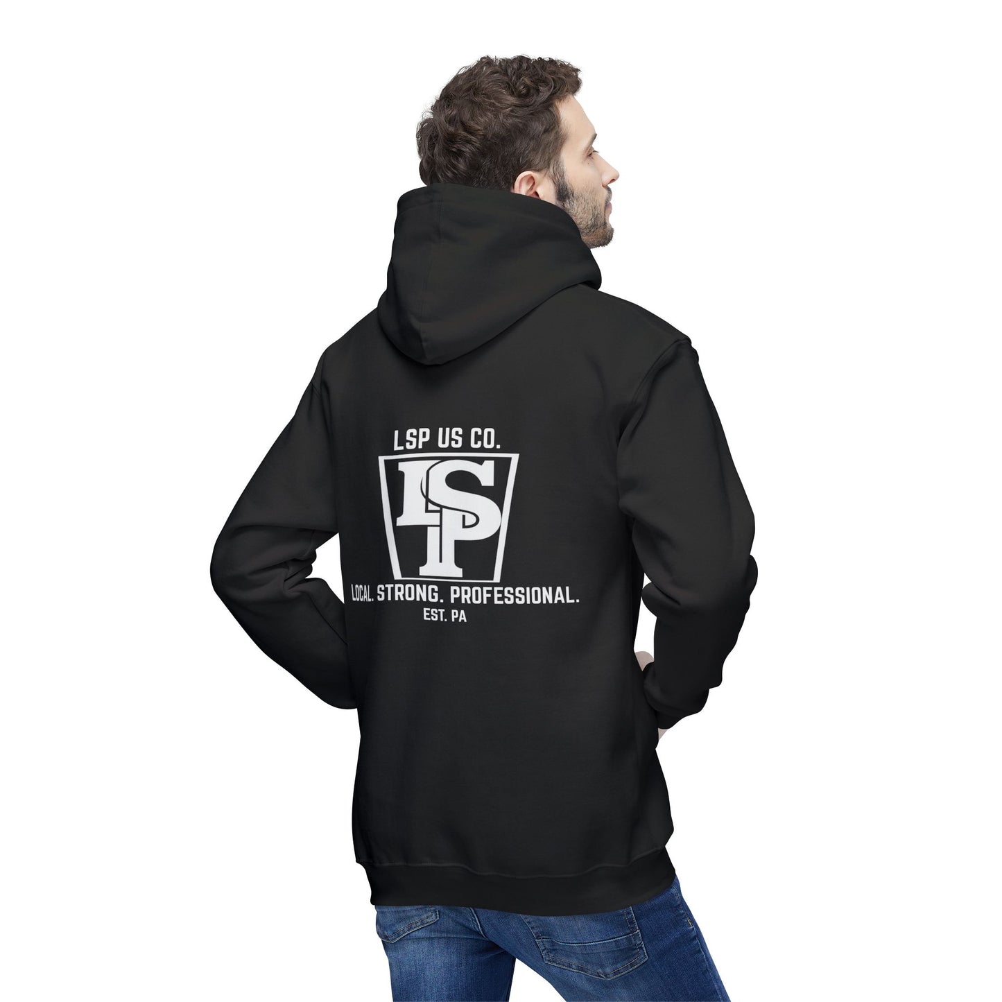 Local Strong Professional Hoodie — 'Local. Strong. Professional. EST. PA' Logo Hooded Sweatshirt