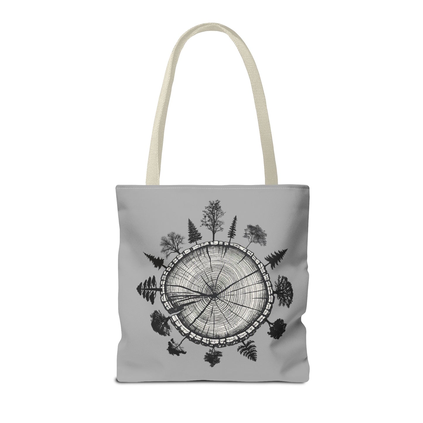 LSP US CO Plant Local Plant Native Tote Bag - Tree-Ring Graphic Eco Shopper