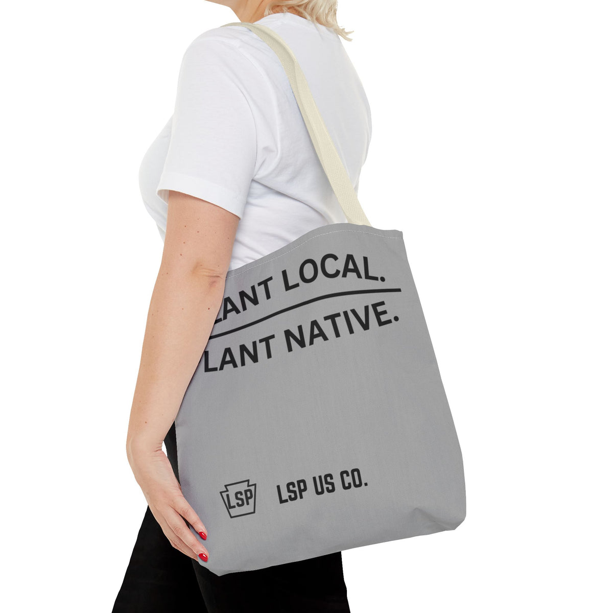 LSP US CO Plant Local Plant Native Tote Bag - Tree-Ring Graphic Eco Shopper