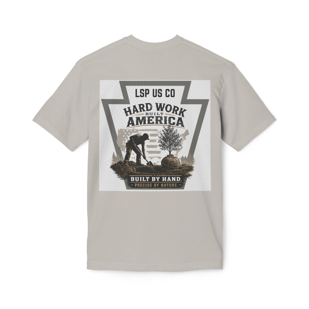 Hard Work America T-Shirt — Built by Hand Patriotic Workwear - Made in USA