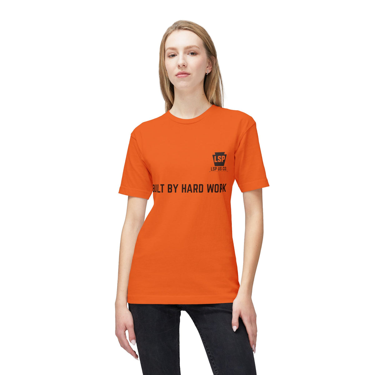 LSP US CO. — Built By Hard Work / We Are Not The Same Graphic — Bayside 5040 Midweight Tee - MADE IN USA