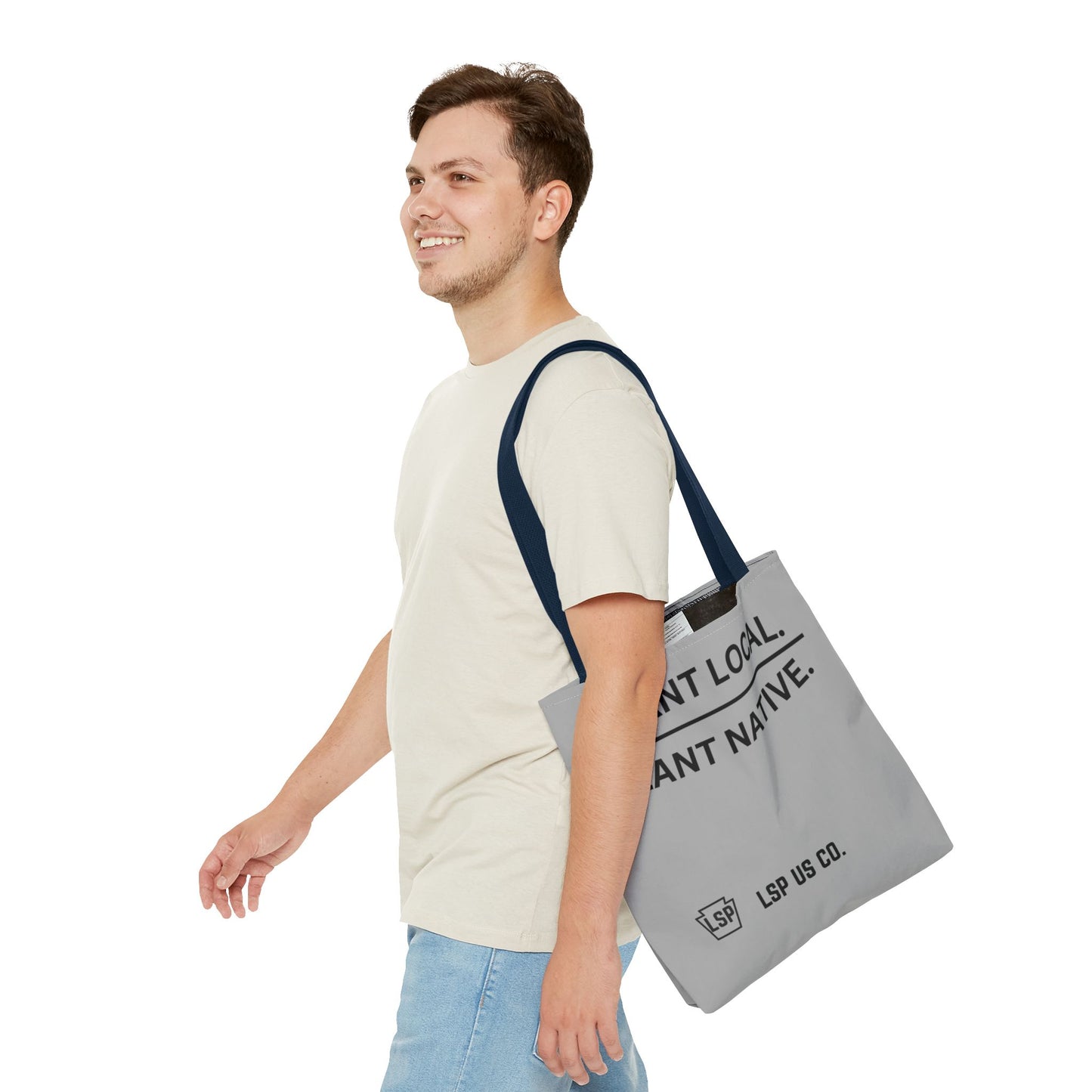 LSP US CO Plant Local Plant Native Tote Bag - Tree-Ring Graphic Eco Shopper