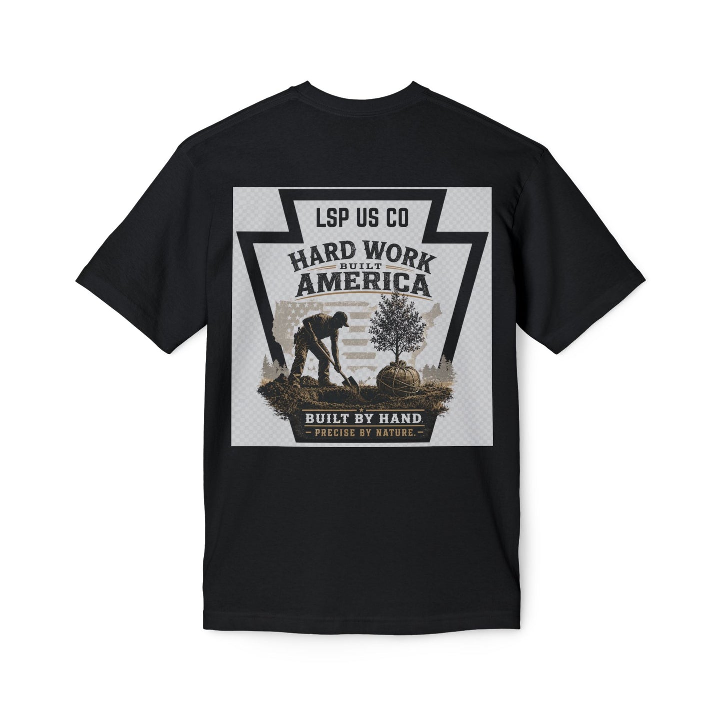 Hard Work America T-Shirt — Built by Hand Patriotic Workwear - Made in USA