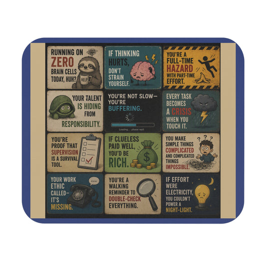 Funny IDIOT Office Mouse Pad — Retro Vintage LSP Style 9"x8"