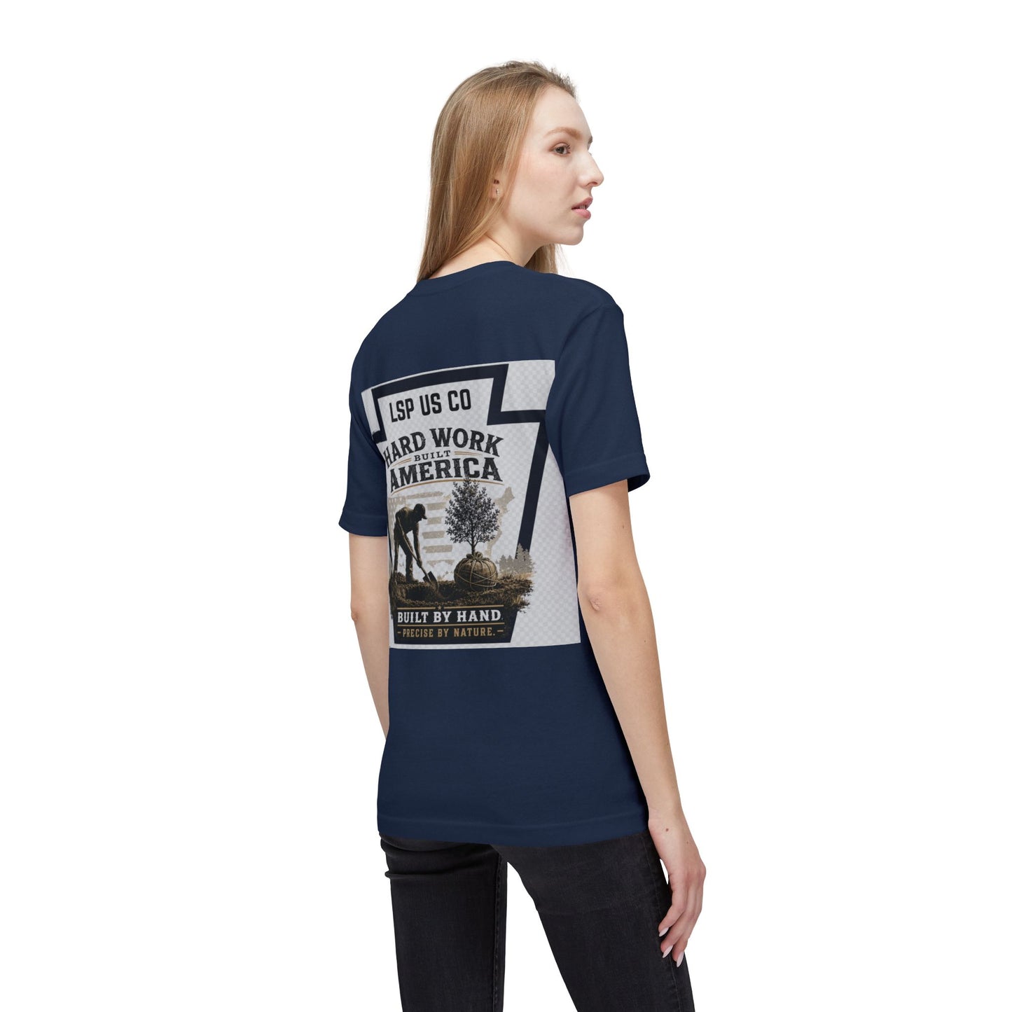 Hard Work America T-Shirt — Built by Hand Patriotic Workwear - Made in USA